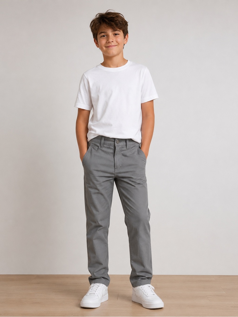 Peter Millar Boys Gray Performance Pants Size Large 11-12 Flat Front